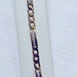 Diamonds Bracelet 14K Solid Yellow Gold
